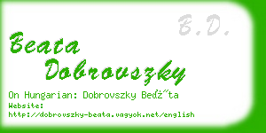 beata dobrovszky business card